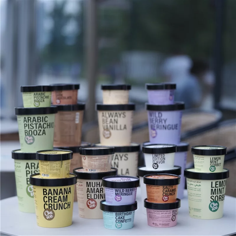 disposable paper cups with lid ice cream cup