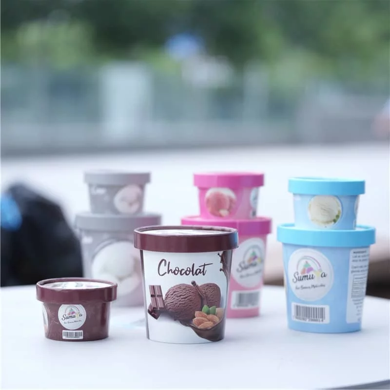 paper ice cream cups with lid