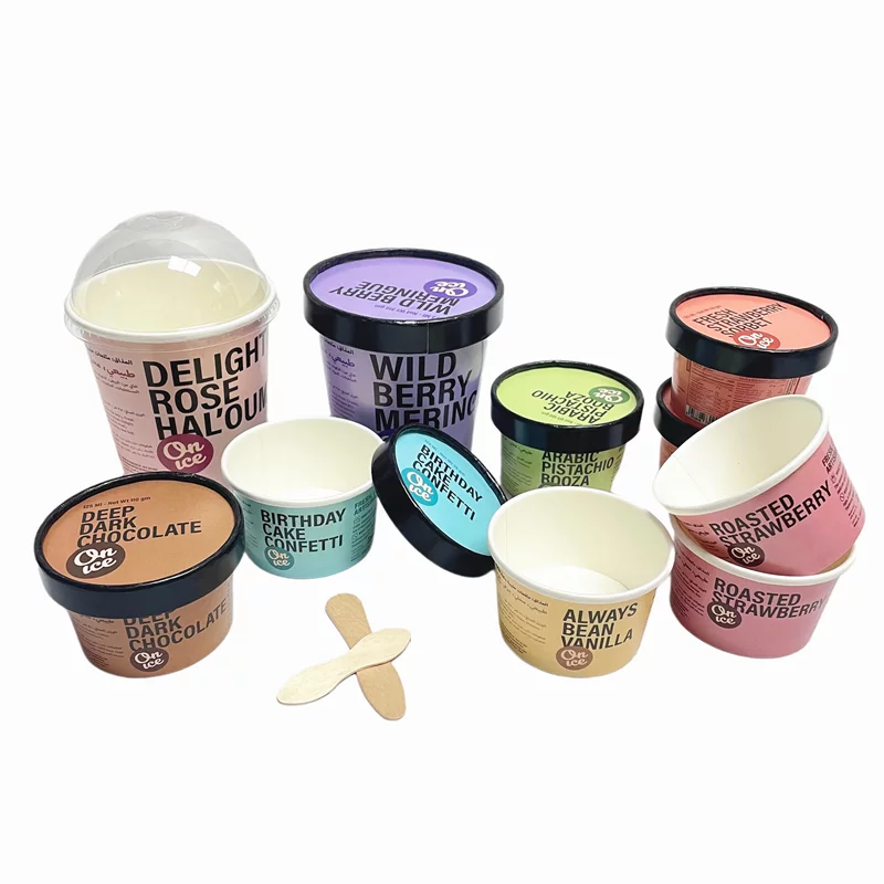 8 16 oz disposable food paper bowl ice cream cup