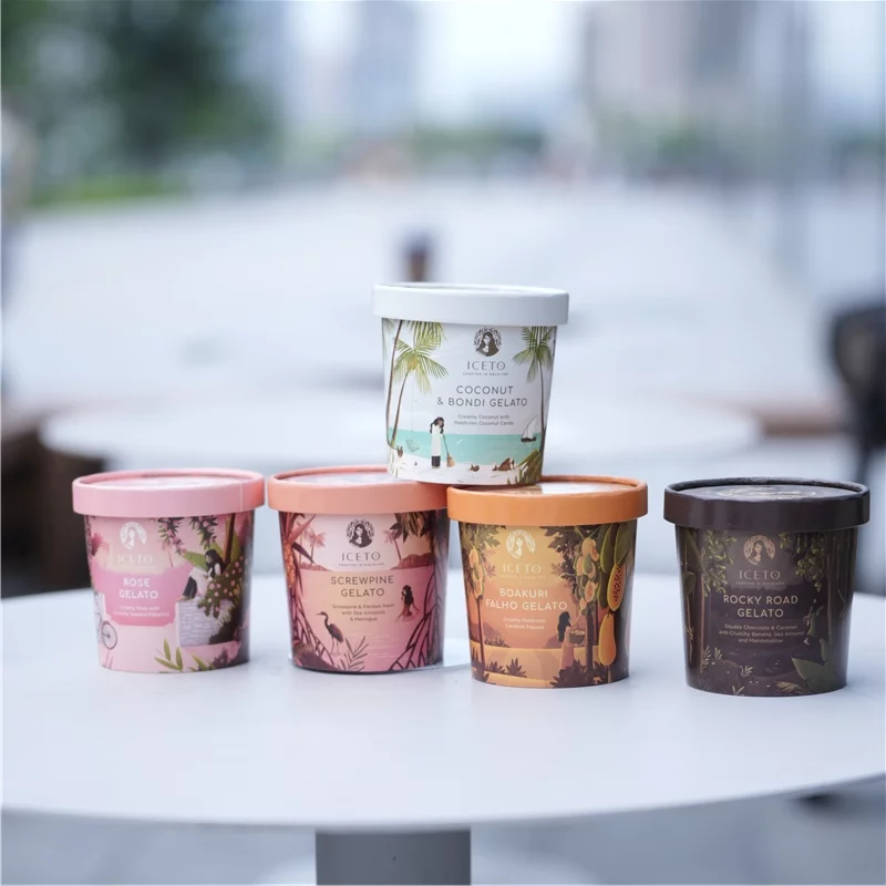 paper cups for ice cream with logo print