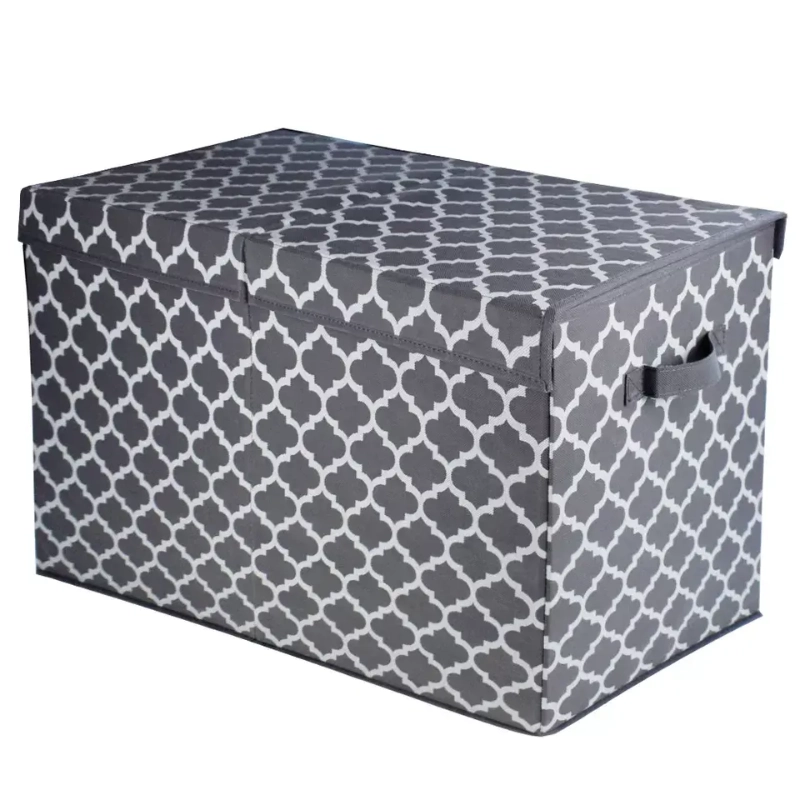 Foldable Fabric Storage Box with Handle Functional Design for Wardrobe Storage
