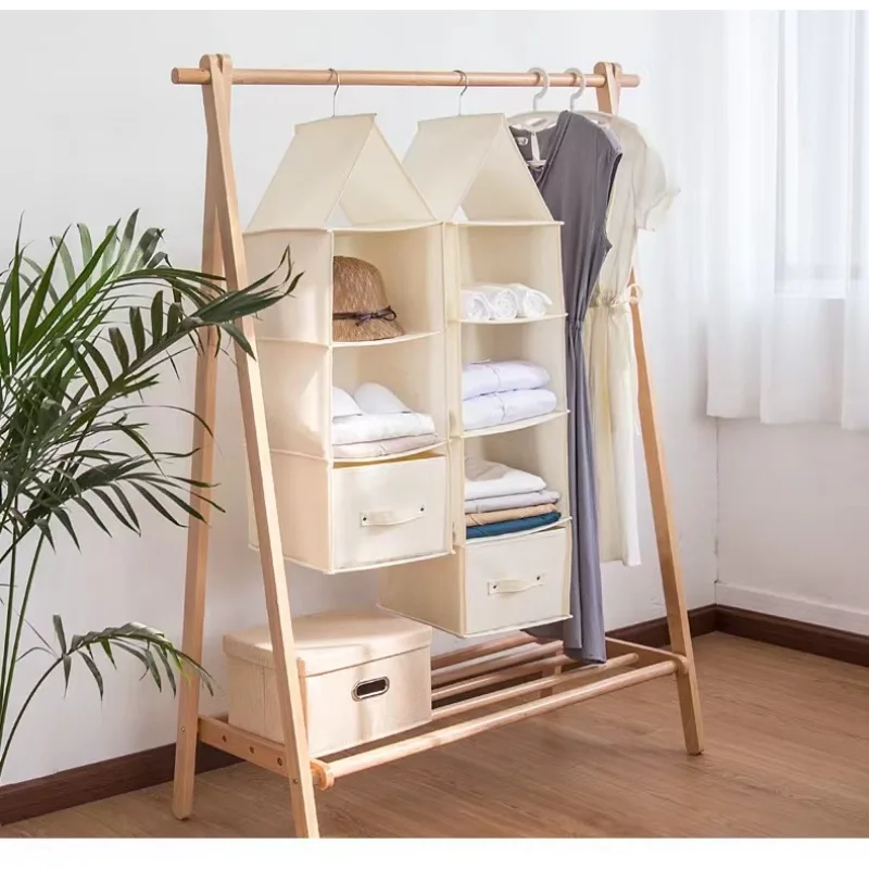 Foldable Hanging Closet Organizer for Dorms and Bedrooms Storage Bags for Clothes and Items