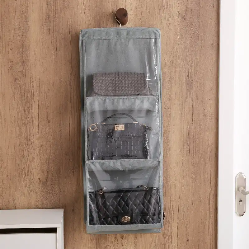 Foldable Hanging Mesh Storage Organizer Net Space-Saving Bag for Kids' Toys Hats Socks And Clothing