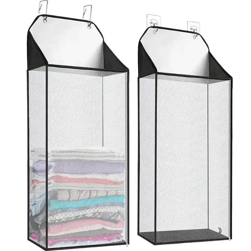 Foldable Hanging Storage Bag Mesh Organizer for Handbag and Clothing Dust Cover for Wardrobe Closet