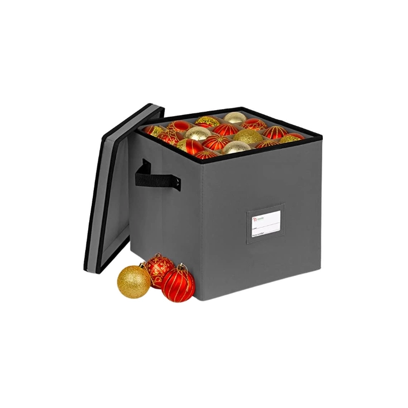 Hot Sale Christmas Ornament Foldable Storage Bin with Dual Zipper Closure for Organizing