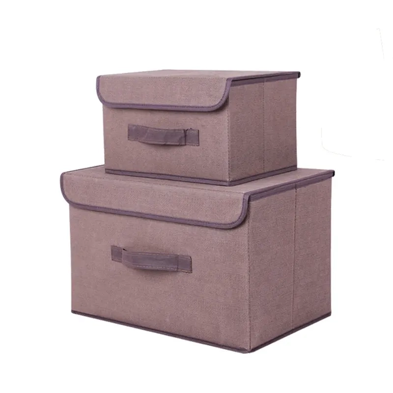 Modern Flip-Top Lid Handle Foldable Stackable Closet Organizer Nonwoven Fabric Storage