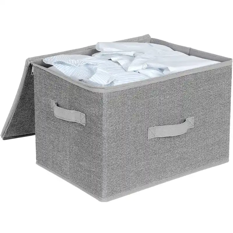 Wholesale Convenient Foldable Fabric Clothing Collapsible Storage Box Lid Living Room Use
