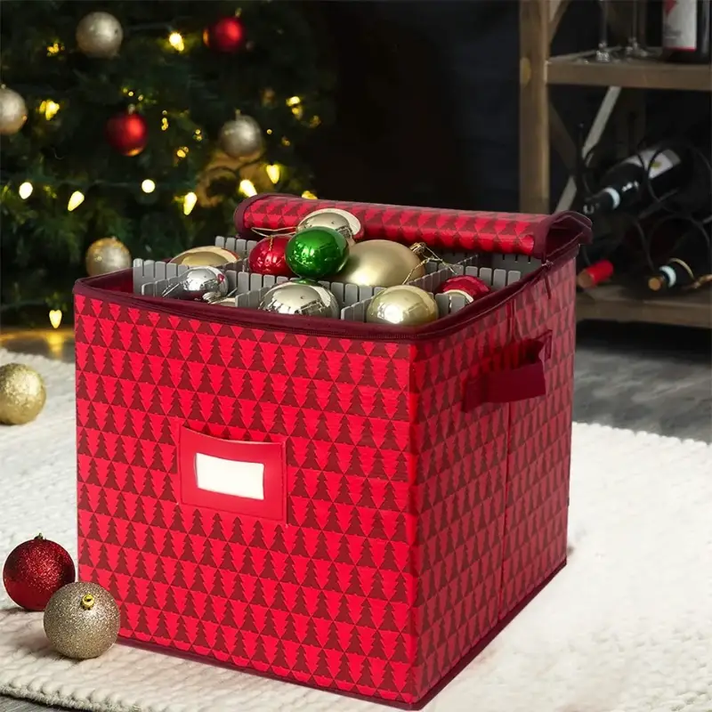 Xmas-Themed Fabric and Oxford Wrapping Paper Storage Bags for Gift Organization