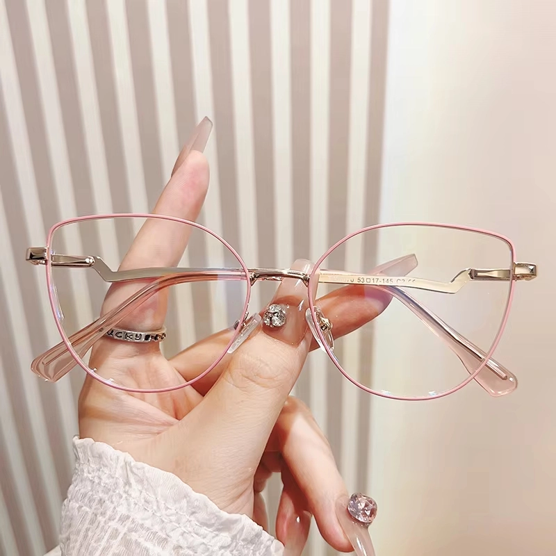 Monture de lunettes œil de chat en métal