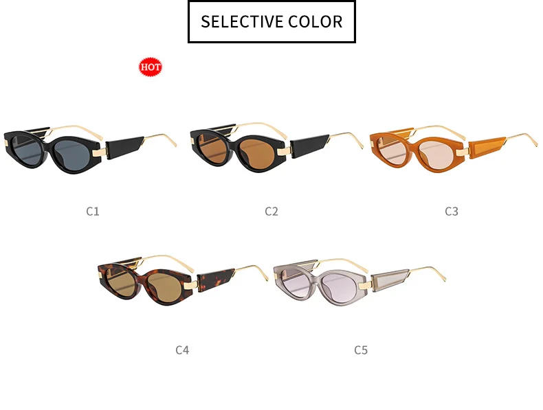 نظارات شمسية فاخرة بيضاوية الشكل