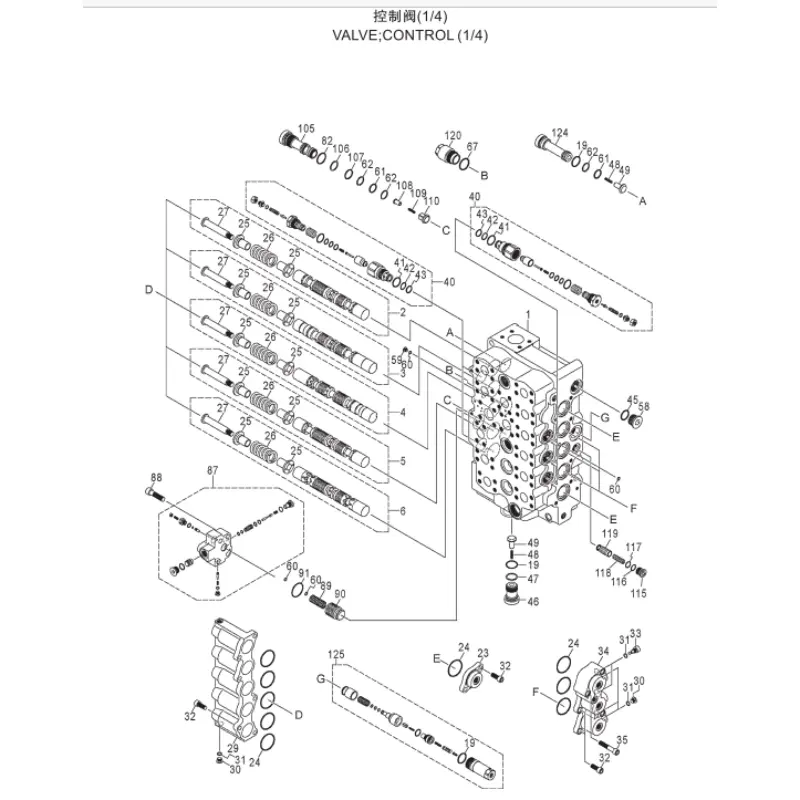 Регулирующий клапан YA00037261 ZX490-5A ZX500-5A (2)