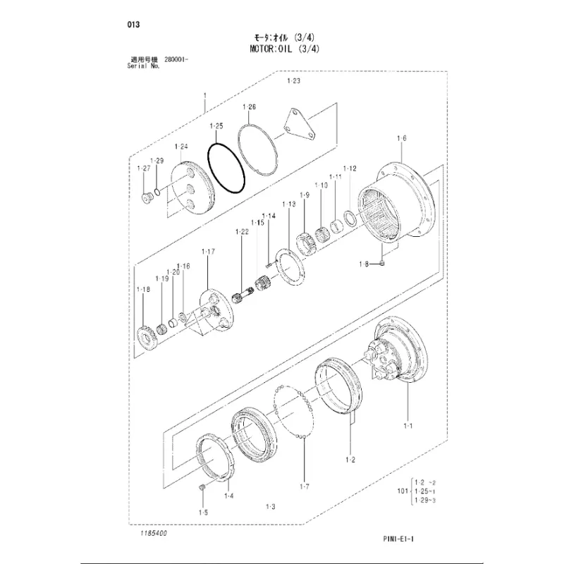HITACHI 1185408 ZX55 ZX60 ZX65 Gear (1)