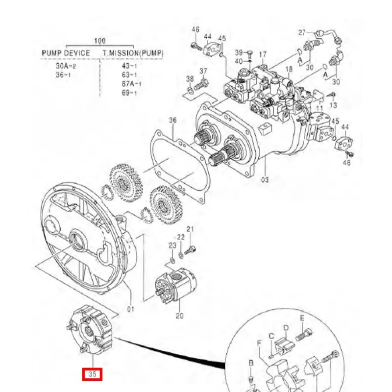 Муфта ZX240 YB00000114 (1)