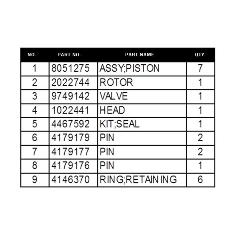 ZX33T-3PUMPKIT ZX330-3 pump repair kit (1)
