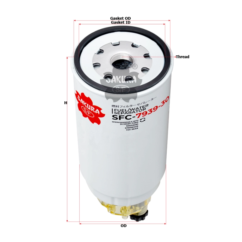 Excellent OEM Grade Sakura FuelWater Separator SFC-7939-30B For Excavator Parts.