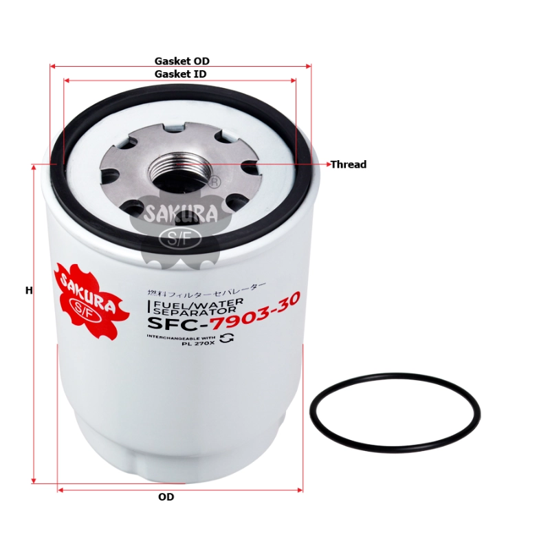 Fast-selling OEM Grade Sakura FuelWater Separator SFC-7903-30 For Excavator Parts.