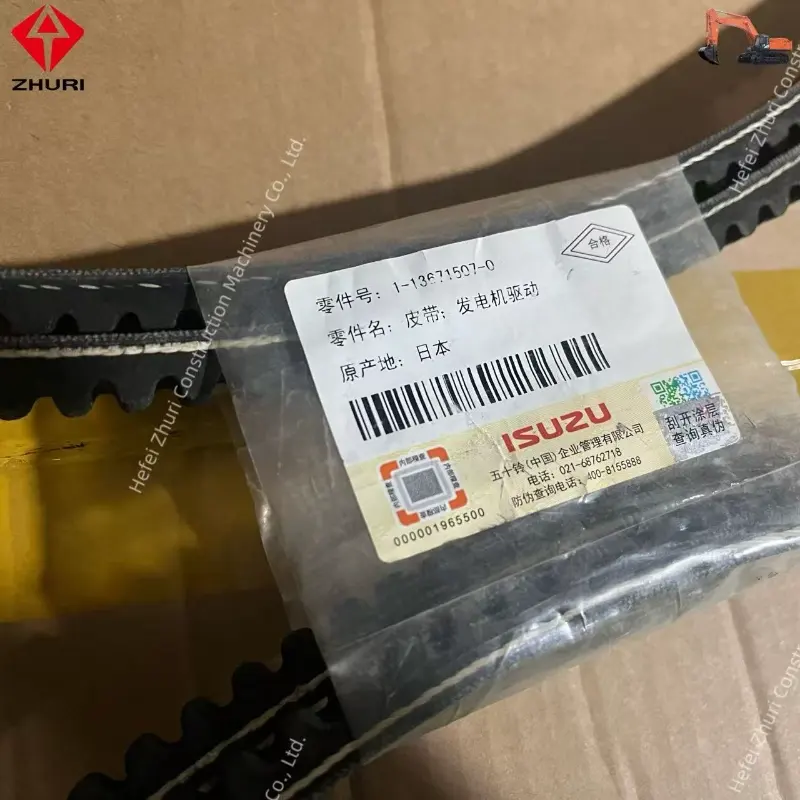 Genuine Excavator Engine Parts Generator Drive Belt 1136715070 For Isuzu 6WG1SY750.