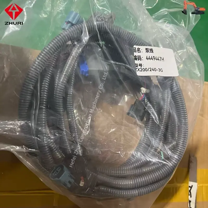 Genuine Excavator Sapre Parts Black Wiring Harness 4449447 4449447H For Hitachi ZX200-1 ZAXIS-1.