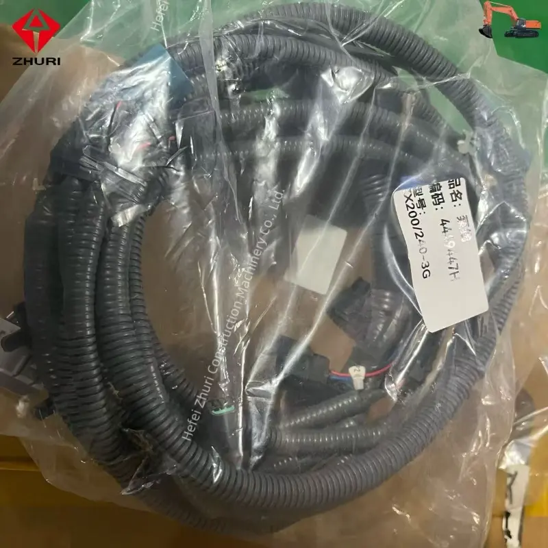 Genuine Excavator Sapre Parts Black Wiring Harness 4449447 4449447H For Hitachi ZX200-1 ZAXIS-1.