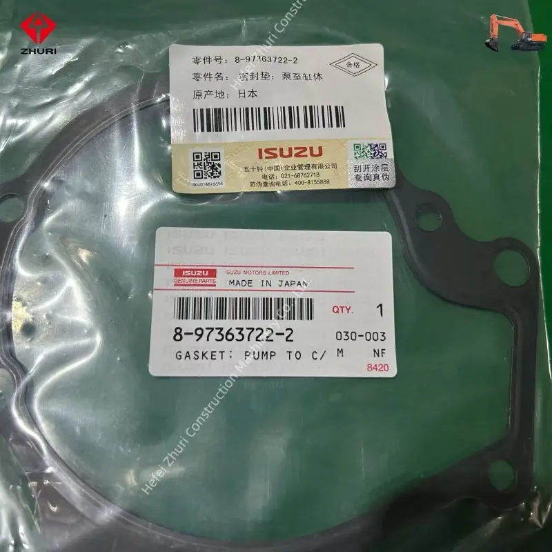 Genuine Excavator Spare Parts Water Pump Gasket 8973637222 For Isuzu 4HK1.