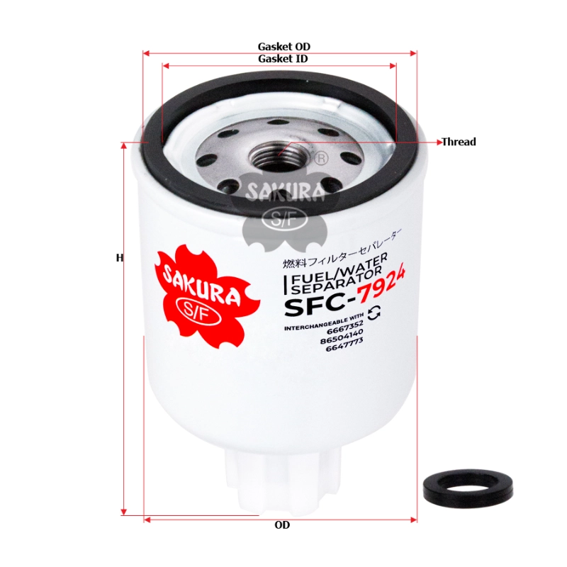 High-performance OEM Grade Sakura FuelWater Separator SFC-7924 For Excavator Parts.