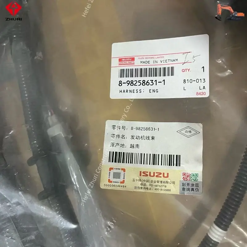 Original Excavator Engine Parts Wiring Harness 8982586311 Fits for Engine 6wg1.