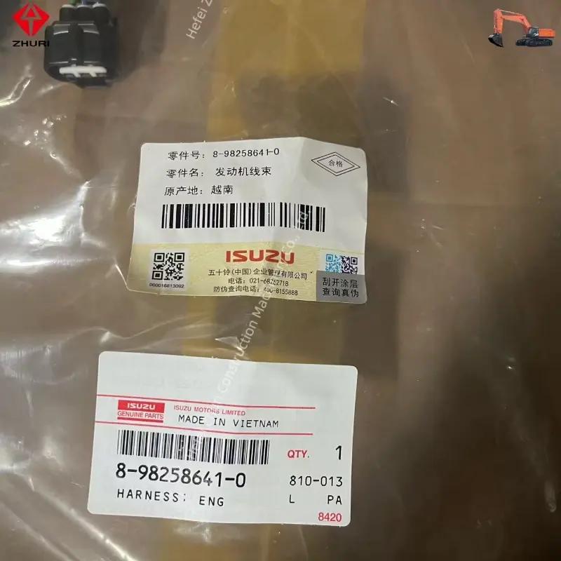 Original Excavator Engine Parts Wiring Harness 8982586410 For ISUZU 6UZ1.