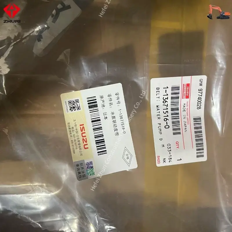 Original Excavator Spare Parts Water Pump Drive Belt 1136715160 For ISUZU XE 6HK1.