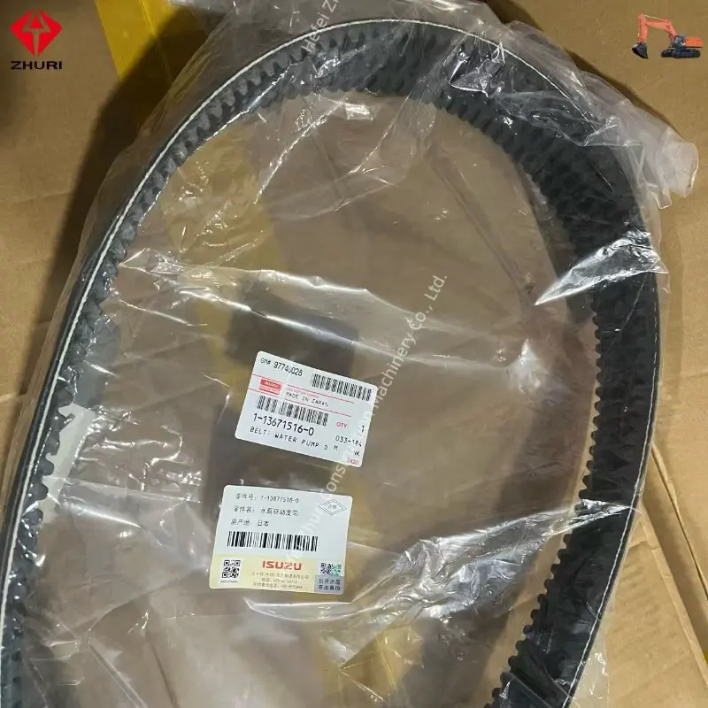 Original Excavator Spare Parts Water Pump Drive Belt 1136715160 For ISUZU XE 6HK1.