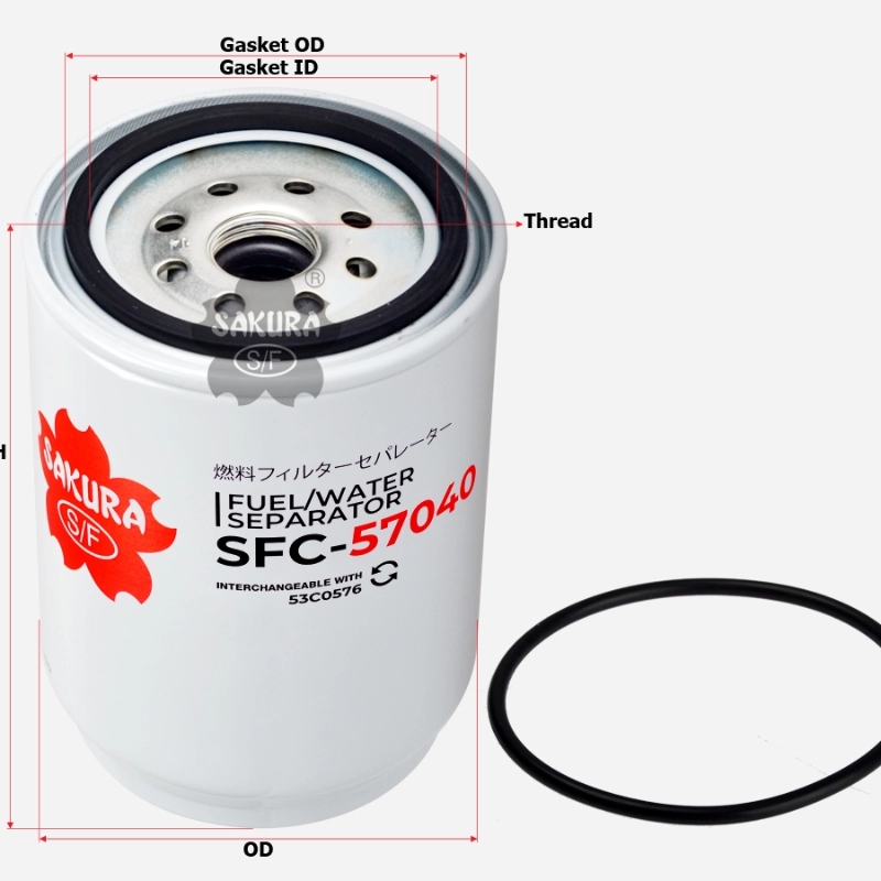 Premium OEM Grade Sakura FuelWater Separator SFC-57040 For Excavator Parts.