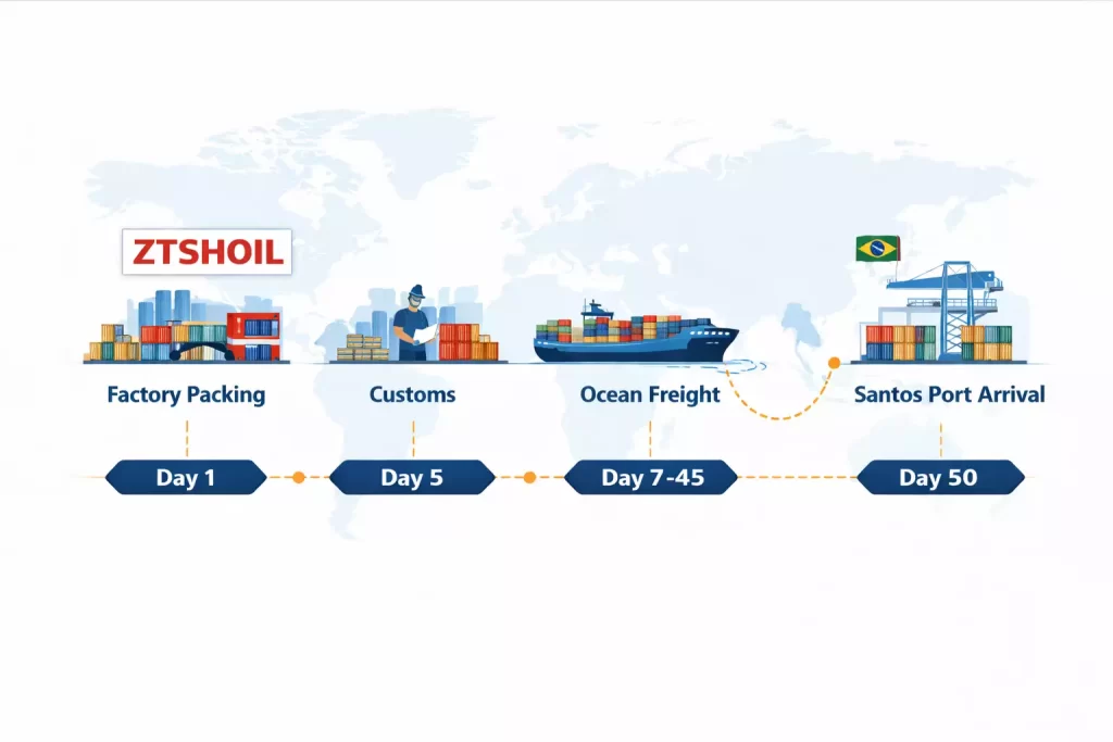 Complete-logistics-timeline-of-ZTSHOIL-lubricants-from-the-Hefei-factory-in-China-to-the-port-of-Santos-in-Brazil